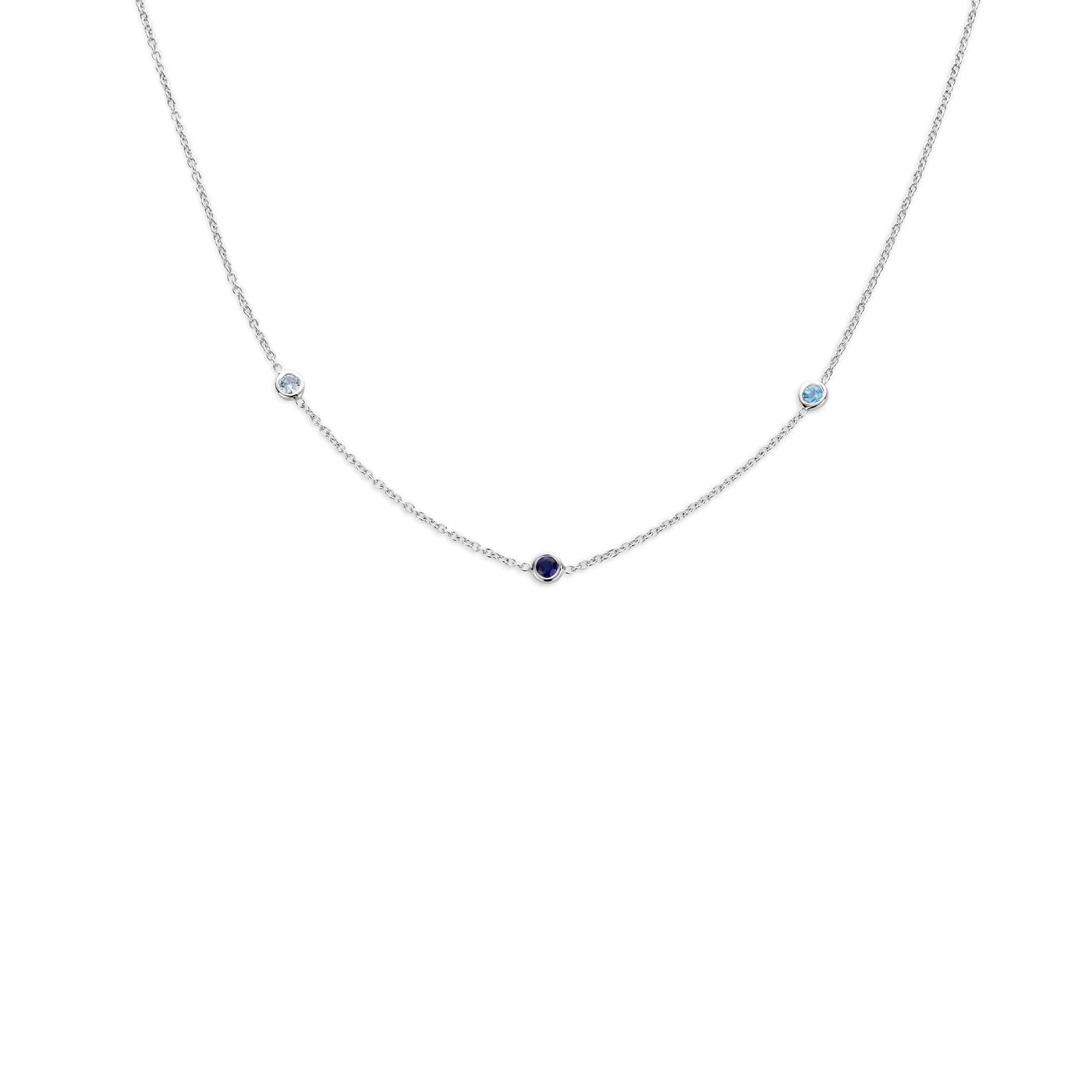 Birthstone Necklace: 3 stones - Olivia for Kids